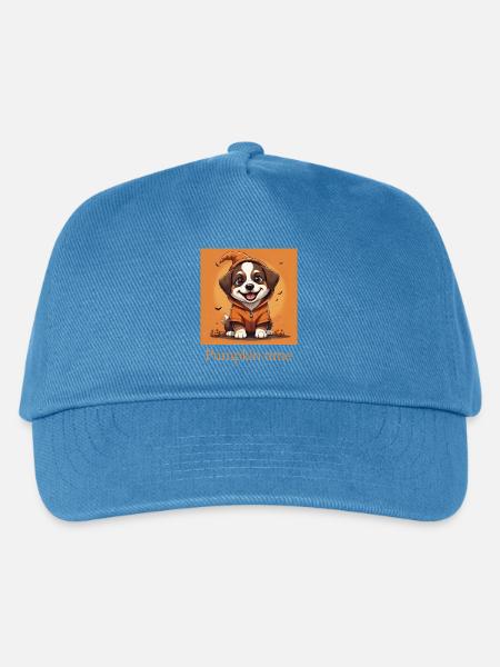 Süßer Halloween Hund mit Kostüm - Kinder Basecap - Pfauenblau
