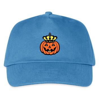 Halloween Kürbiskönig Krone König Kürbis Herrscher - Kinder Basecap - Pfauenblau - Vorne