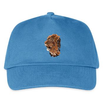 Löwenkopf im Pinselstil - Kinder Basecap - Pfauenblau - Vorne
