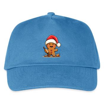 Weihnachts Gingerbread mit Zuckerguss - Kinder Basecap - Pfauenblau - Vorne