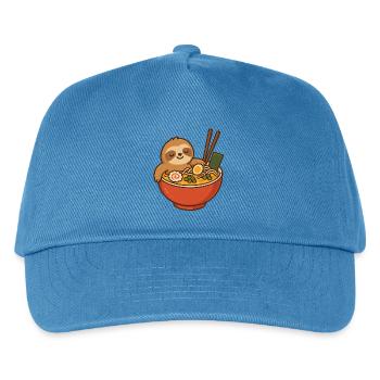 Sloth Ramen Snuggle Design - Kids’ Baseball Cap - peacock-blue - Front