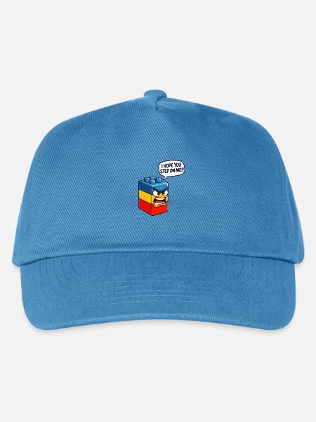 Ich hoffe, du trittst auf mich Brick Builder Block Building - Kinder Basecap - Pfauenblau