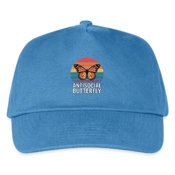 Antisocial Butterfly - Retro Schmetterling - Kids’ Baseball Cap - peacock-blue - Front