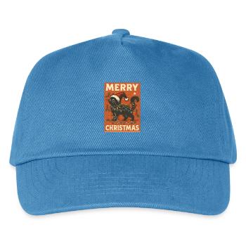Merry Christmas Cat with Lights - Kids’ Baseball Cap - peacock-blue - Front