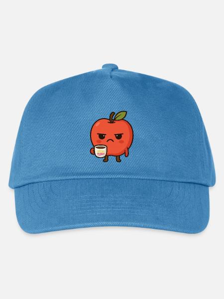 Grumpy Kawaii Apple - Funny Not My Problem Meme - Kinder Basecap - Pfauenblau