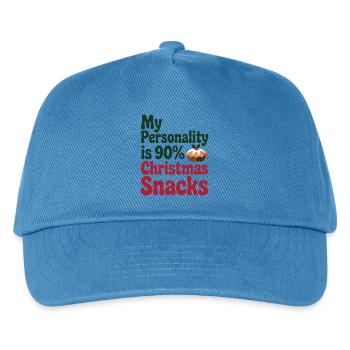 My Personality Is 90% Christmas Snacks Funny Gift - Kids’ Baseball Cap - peacock-blue - Front