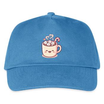 Tasse de câlins avec guimauves et canne d’orge - Casquette de baseball Enfant - bleu paon - Devant