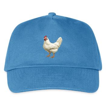 White Chicken Motif Illustration - Kids’ Baseball Cap - peacock-blue - Front