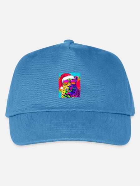 Leopard Weihnachten Porträt - Kinder Basecap - Pfauenblau