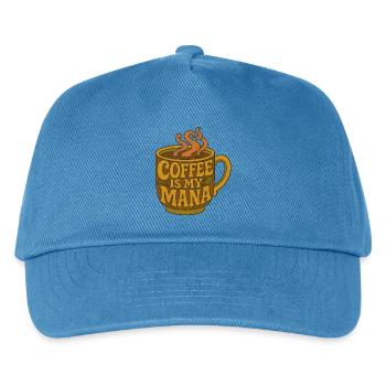 Kaffee ist mein Mana – Tassenkunst - Kinder Basecap - Pfauenblau - Vorne