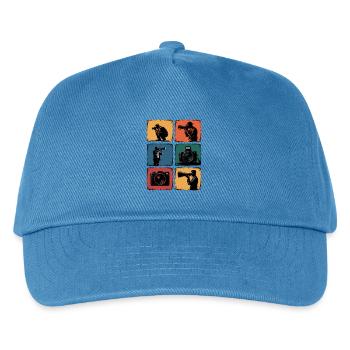 Retro Photography Camera Photographer Motif - Kids’ Baseball Cap - peacock-blue - Front