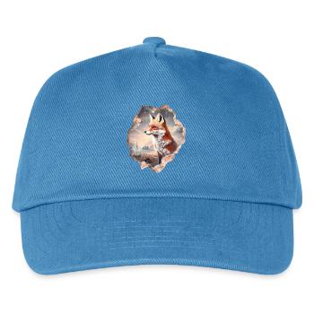 Fox and starry sky - Kids’ Baseball Cap - peacock-blue - Front