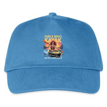 Girls Who Kayak Heaven Gift Design - Kinder Basecap - Pfauenblau - Vorne