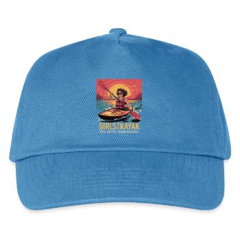 Girls Who Kayak Heaven Gift Design - Kinder Basecap - Pfauenblau - Vorne