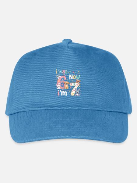 Ich war 6, jetzt 7 Jahre alt - Kinder Basecap - Pfauenblau