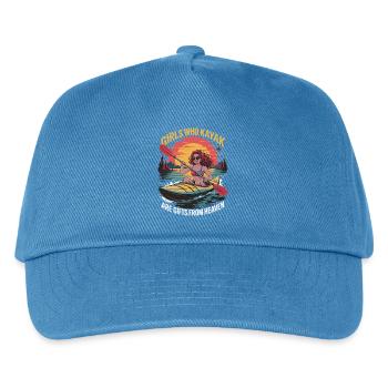 Girls Who Kayak Heaven Gift Design - Kinder Basecap - Pfauenblau - Vorne