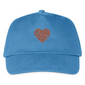 Häkeln Lover Herz Garn Häkeln Lustiges Häkeln - Kinder Basecap - Pfauenblau - Vorne