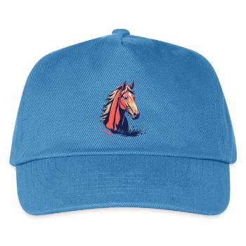 Pferd Pferdekopf  - Kinder Basecap - Pfauenblau - Vorne