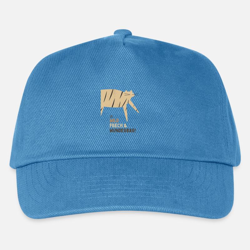 Sei wild French & Wunderbar Katze - Kinder Basecap - Pfauenblau