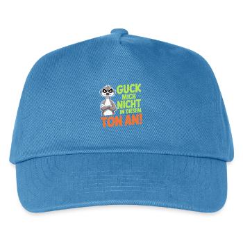 Guck Mich Nicht In Diesem Ton An Frech Büro Spruch - Kinder Basecap - Pfauenblau - Vorne