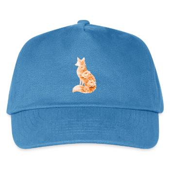 Fuchs Pastell Blumen Silhouette - Kinder Basecap - Pfauenblau - Vorne