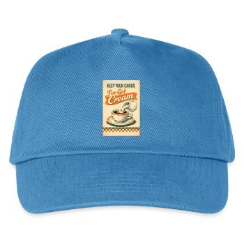 Carbs weg, Sahne her | Keto Retro - Kinder Basecap - Pfauenblau - Vorne