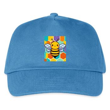 Biene - Kinder Basecap - Pfauenblau - Vorne