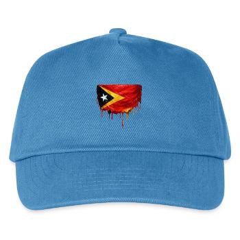 TimorLeste Tropfenflagge - Kinder Basecap - Pfauenblau - Vorne
