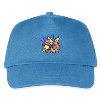 Style des années 90 à motif géométrique abstrait - Casquette de baseball Enfant - bleu paon - Devant