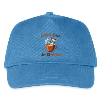 KI-Chaos Kaffee Human Design - Kinder Basecap - Pfauenblau - Vorne