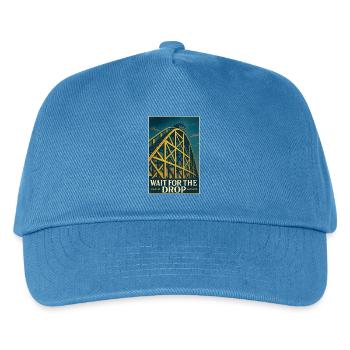 Warte auf den Drop | Achterbahn Thrill - Kinder Basecap - Pfauenblau - Vorne