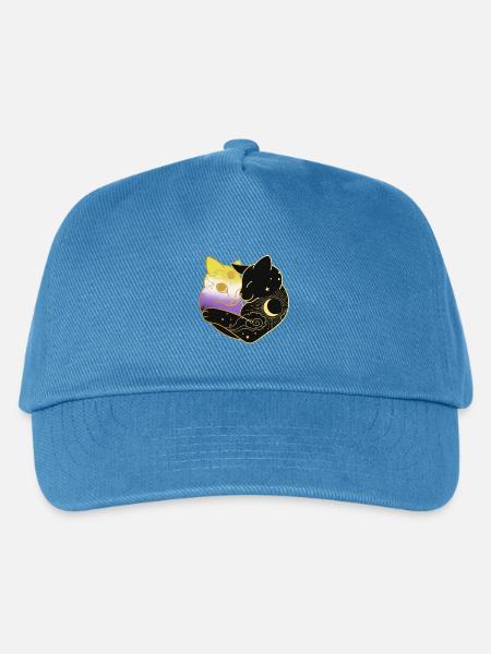 Nonbinäre Katze Celestial Heart LGBT Pride Flagge - Kinder Basecap - Pfauenblau