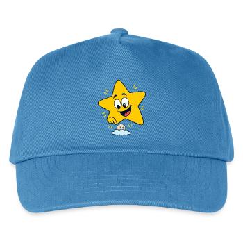 Fröhlicher Stern über Wolke - Kinder Basecap - Pfauenblau - Vorne
