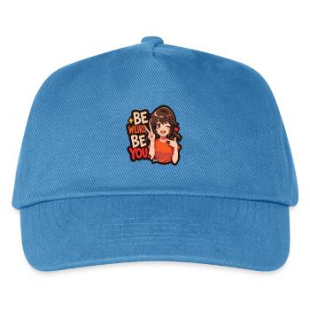 Be Weird Be You Anime Girl - Kids’ Baseball Cap - peacock-blue - Front
