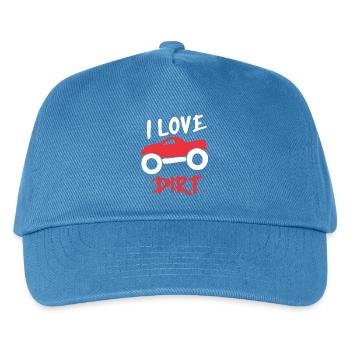 I Love Dirt Offroad Truck Design - Kinder Basecap - Pfauenblau - Vorne