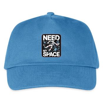 Raumfahrt-Statement: Need My Space - Kinder Basecap - Pfauenblau - Vorne