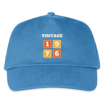 Vintage 1976 Retro Jahrgang 50. Geburtstag Geschen - Kinder Basecap - Pfauenblau - Vorne