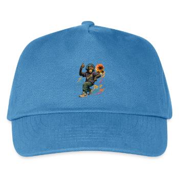 Cool Hip-Hop Monkey with Headphones – Do It Like Me - Kids’ Baseball Cap - peacock-blue - Front