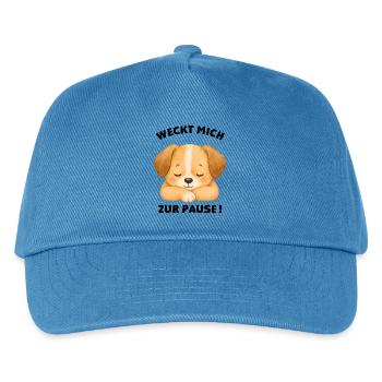 Klassentier Hund "Weckt mich zur Pause!" - Kinder Basecap - Pfauenblau - Vorne