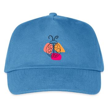 Hand Drawn One Line Ladybug - Kids’ Baseball Cap - peacock-blue - Front