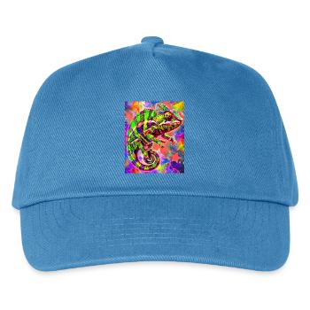 Chamäleon - Kinder Basecap - Pfauenblau - Vorne