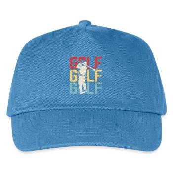 Retro Golf – tee off with passion - Kids’ Baseball Cap - peacock-blue - Front