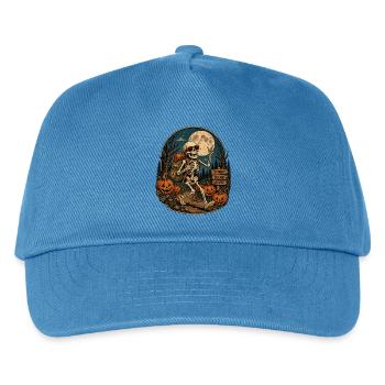 Vintage Halloween Pumpkin Skeleton Retro Outdoor Fan - Kids’ Baseball Cap - peacock-blue - Front