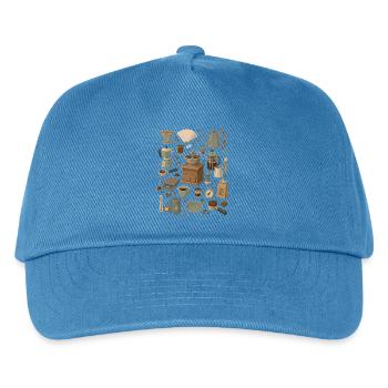 Kaffeeliebe | Barista & Handfilter - Kinder Basecap - Pfauenblau - Vorne
