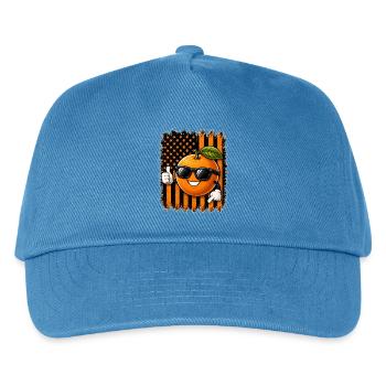 Mandarine USA Amerikanische Flagge Sonnenbrille - Kinder Basecap - Pfauenblau - Vorne