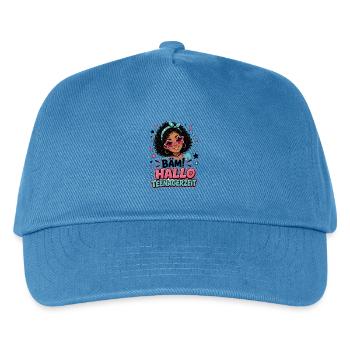 Bäm Hallo Teenagerzeit | 13. Geburtstag Mädchen - Kinder Basecap - Pfauenblau - Vorne