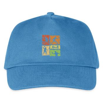 Vintage Tischtennis Moves für Ping-Pong Spieler - Kinder Basecap - Pfauenblau - Vorne