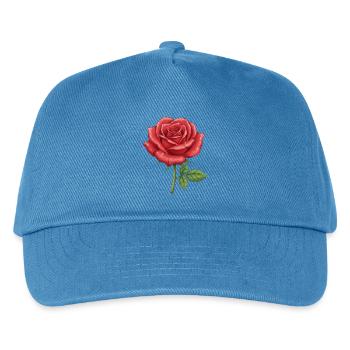 Rote Rose - Kinder Basecap - Pfauenblau - Vorne