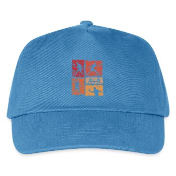 Retro Tischtennis Moves für Ping-Pong Spieler - Kinder Basecap - Pfauenblau - Vorne