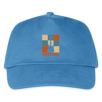 Retro-Gitarrist Sunset Vintage E-Gitarre - Kinder Basecap - Pfauenblau - Vorne